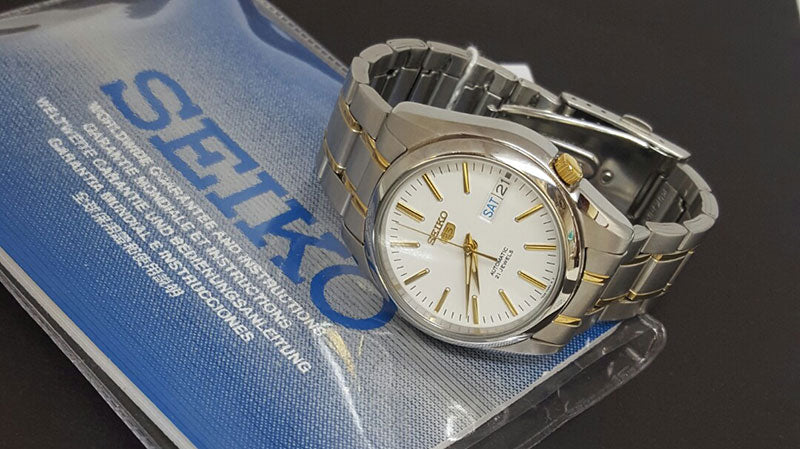 SEIKO 5-DOUBLE COLOUR BRACELET.