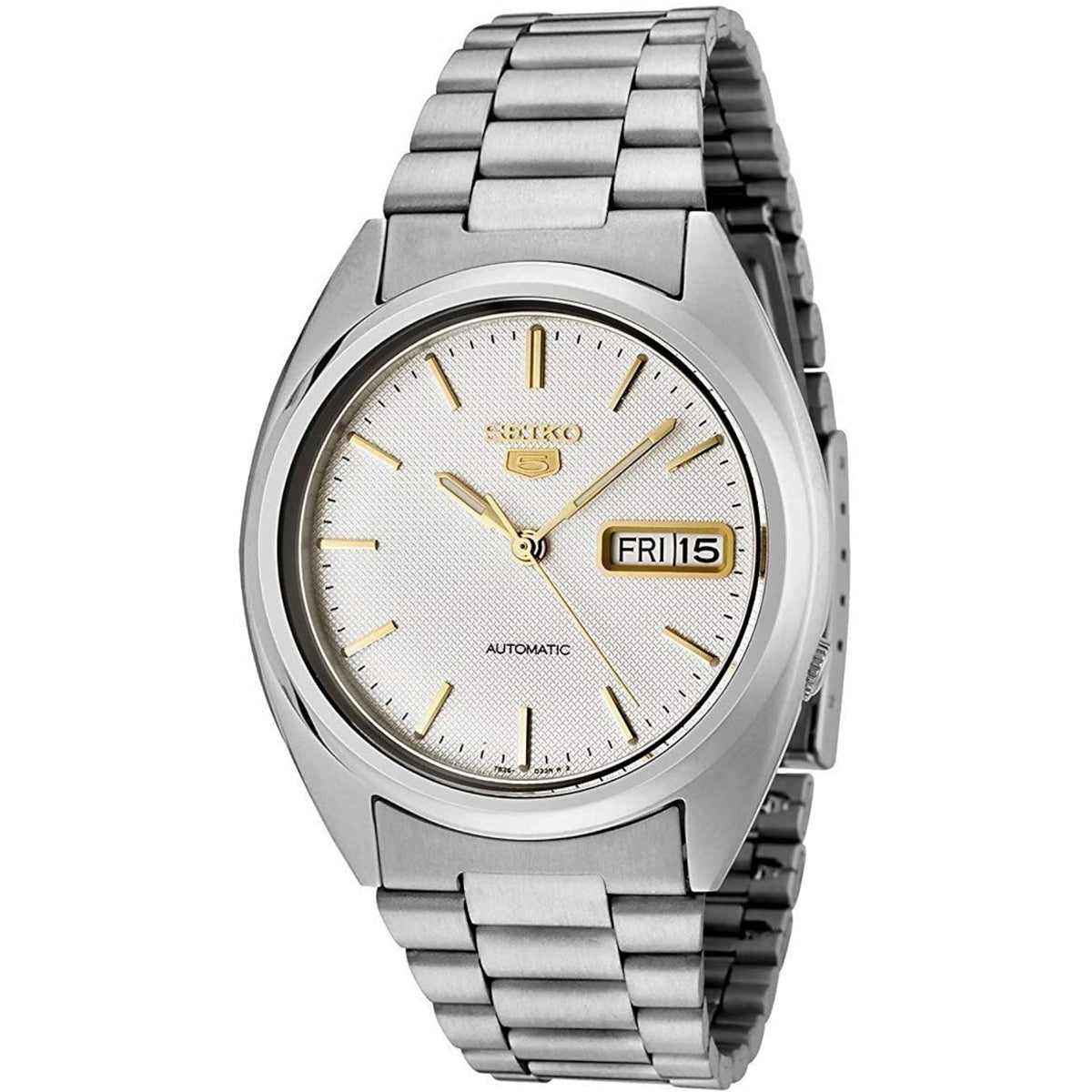 SEIKO 5-WHITE TEXTURED DIAL