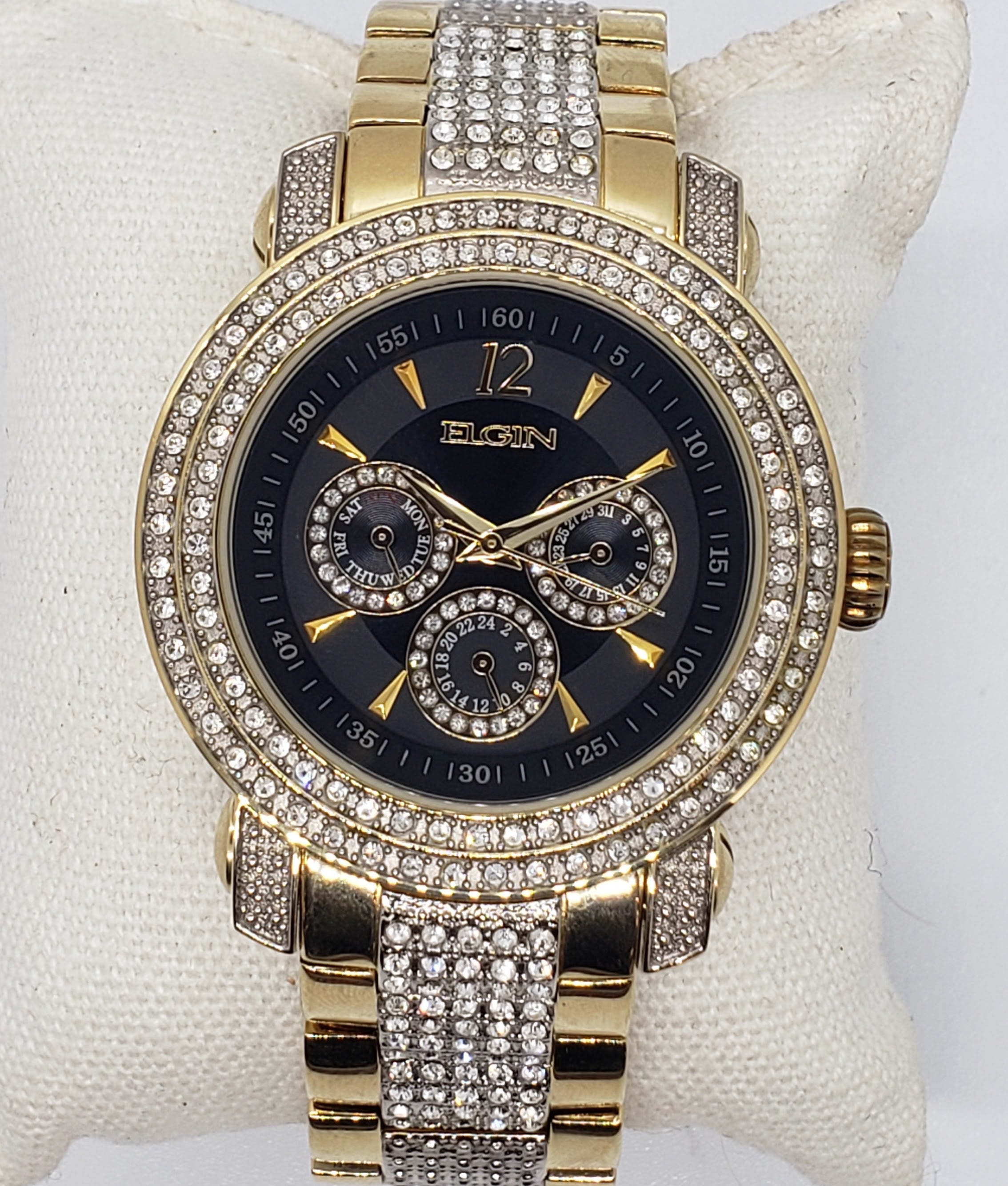 ELGIN MEN'S WATCH-GOLD TONE