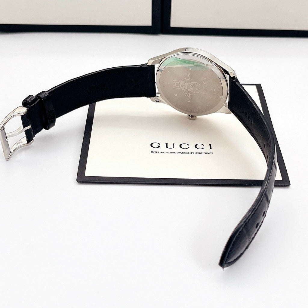 GUCCI G TIMELESS BLACK MOONPHASE WATCH.