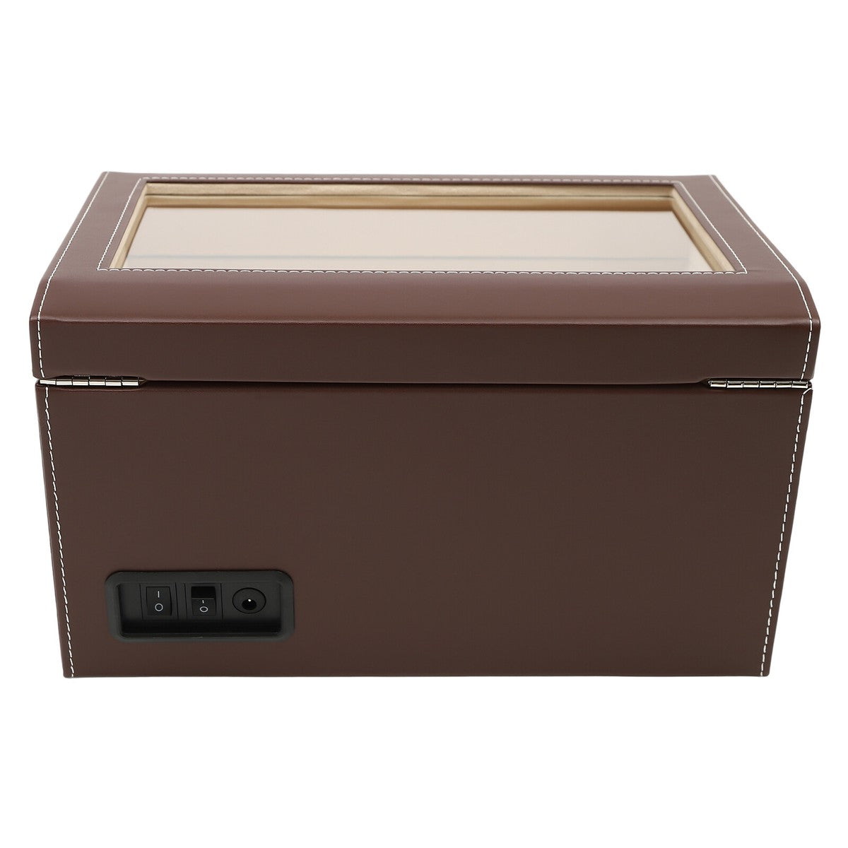 4+6 SLOTS BROWN LEATHER AUTOMATIC WATCH WINDER AND STORAGE DISPLAY BOX.