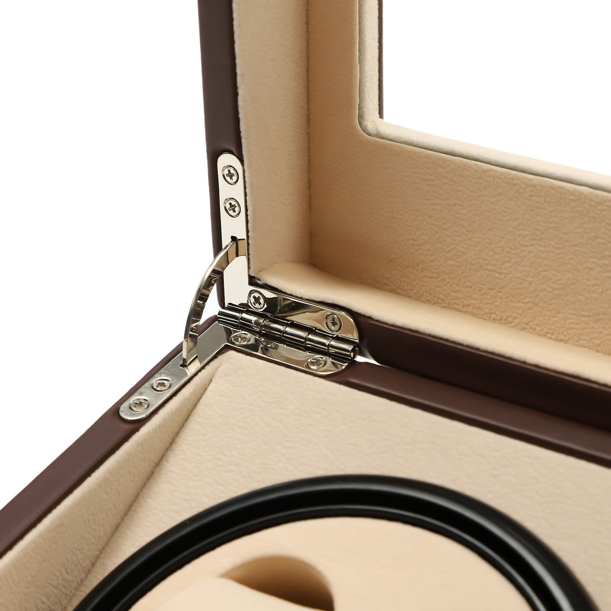 4+6 SLOTS BROWN LEATHER AUTOMATIC WATCH WINDER AND STORAGE DISPLAY BOX.