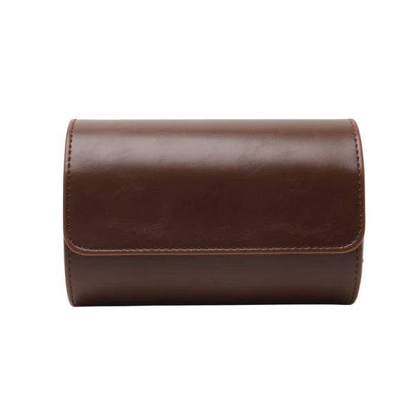 DOUBLE SLOT WATCH ROLL CASE IN BROWN