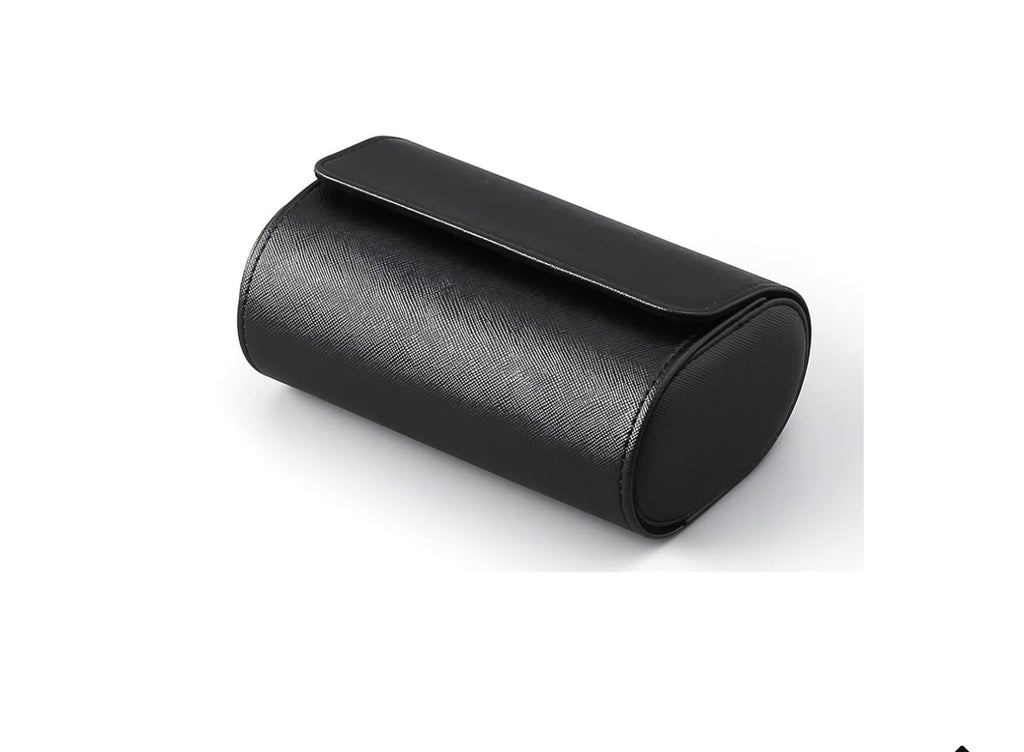 TWO SLOT WATCH ROLL CASE IN BLACK