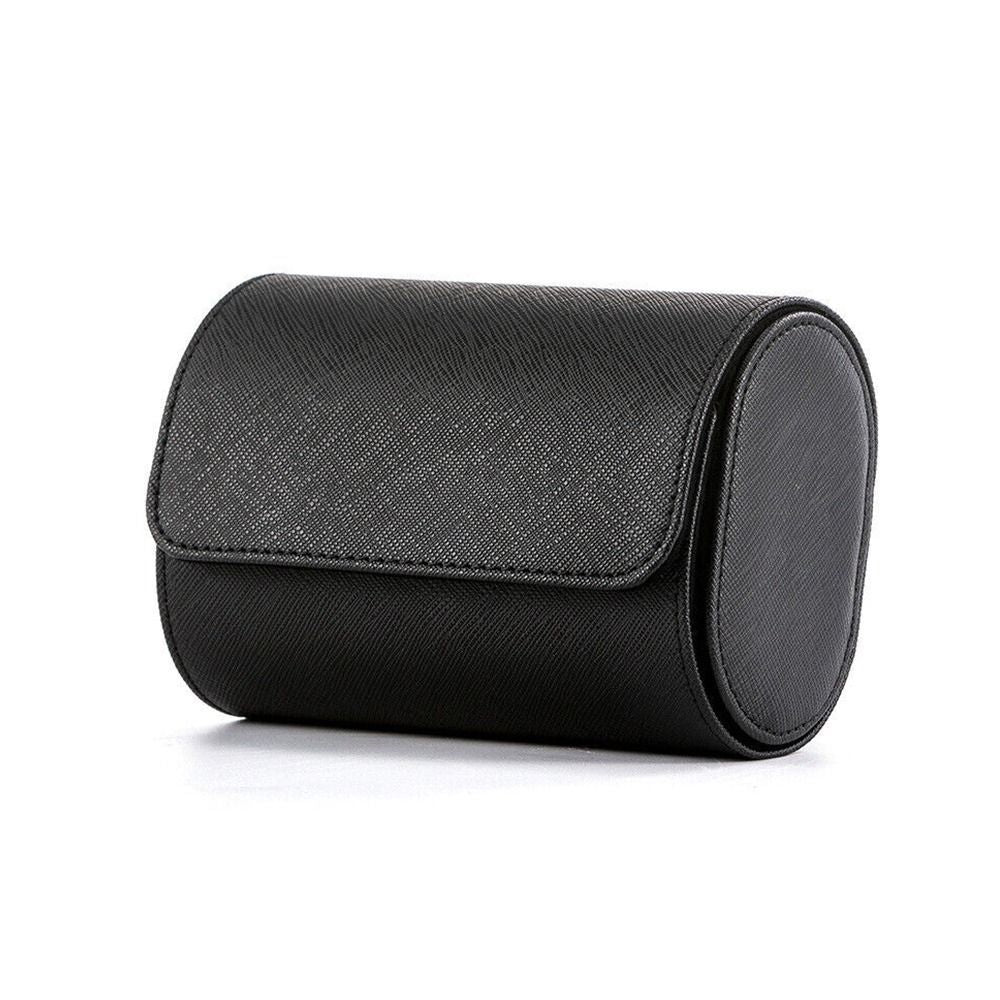 TWO SLOT WATCH ROLL CASE IN BLACK
