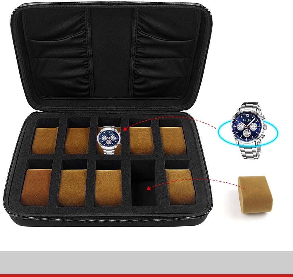 COMECASE 10 SLOT WATCH BOX ORGANIZER.