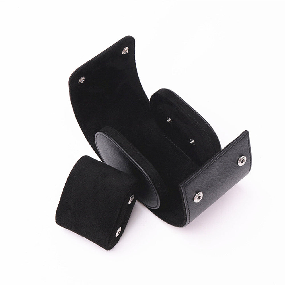 SINGLE SLOT WATCH ROLL CASE IN BLACK