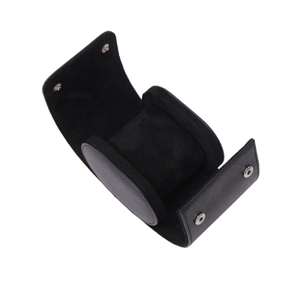 SINGLE SLOT WATCH ROLL CASE IN BLACK
