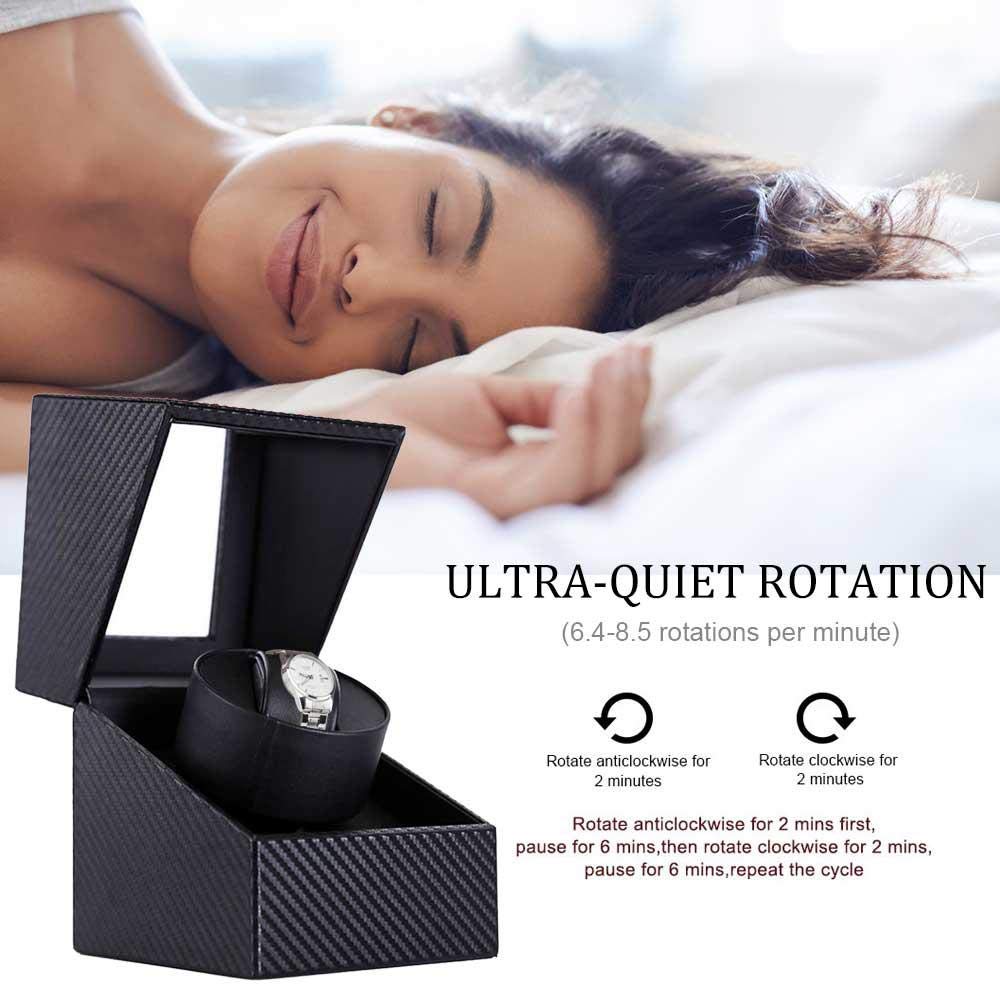 SINGLE SLOT AUTOMATIC WATCH WINDER IN BLACK