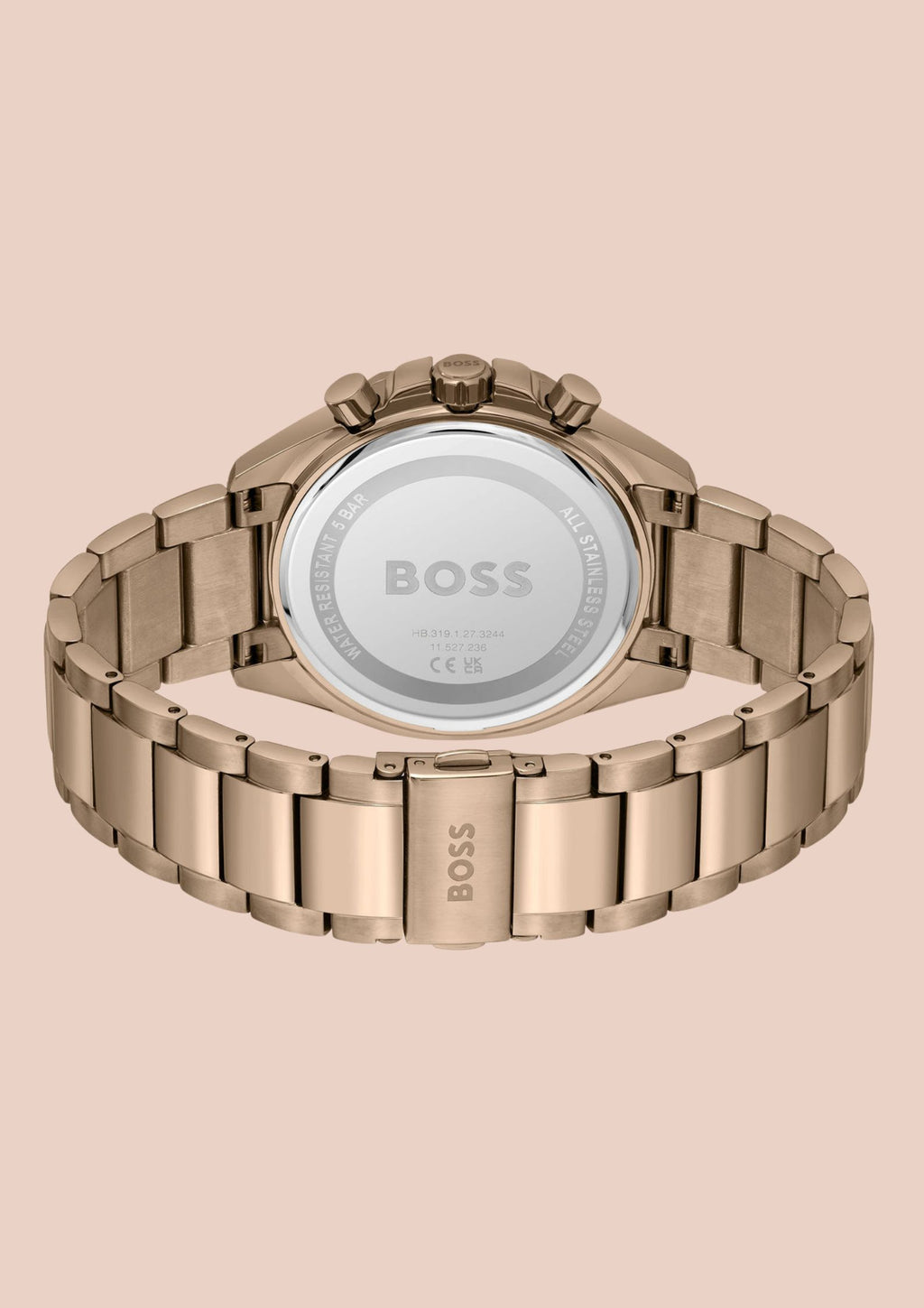 Hugo Boss Beige Gold Steel Olive Green Bracelet Watch
