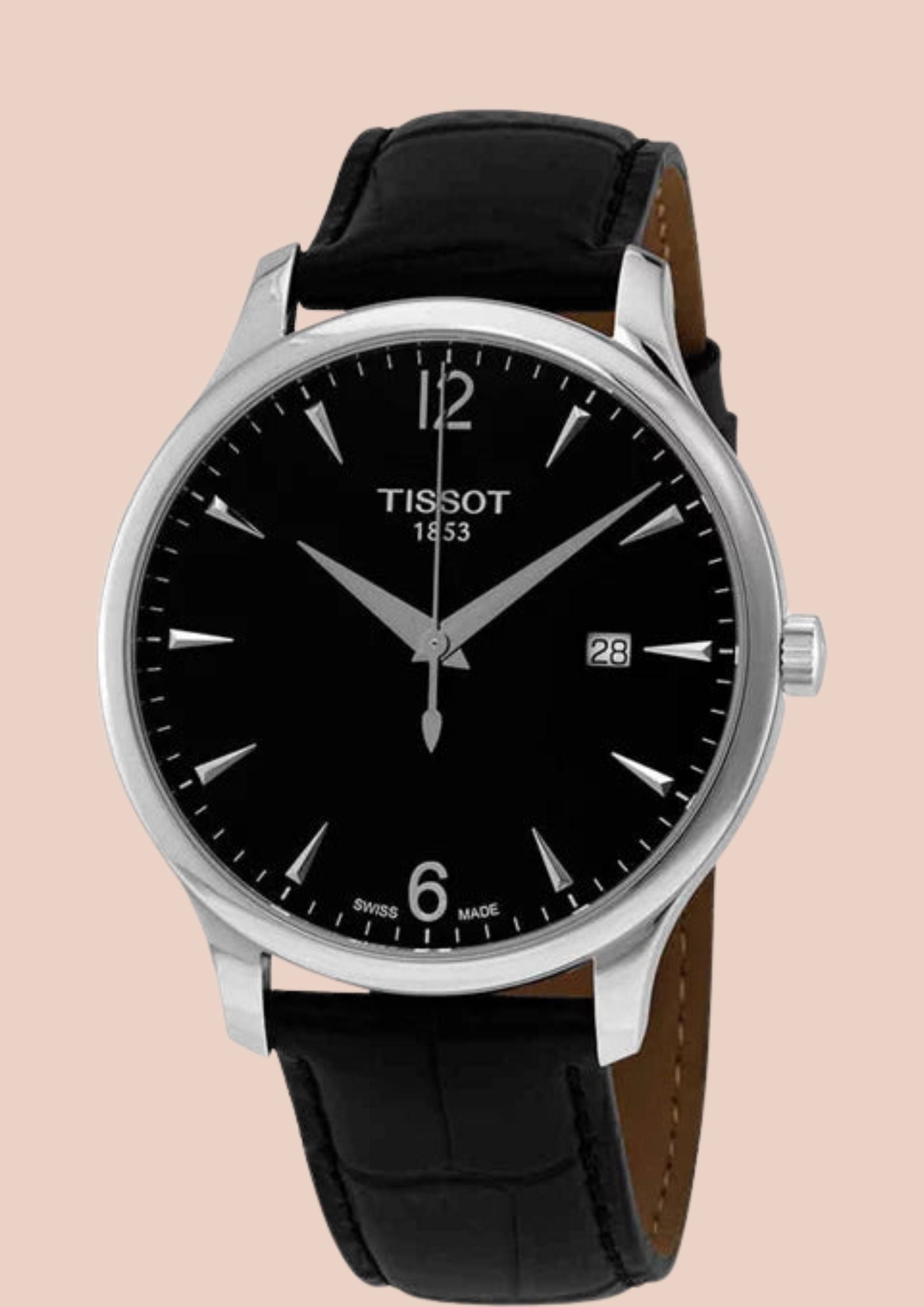 Tissot T Classic Tradition Black Dial Black Leather Strap Watch