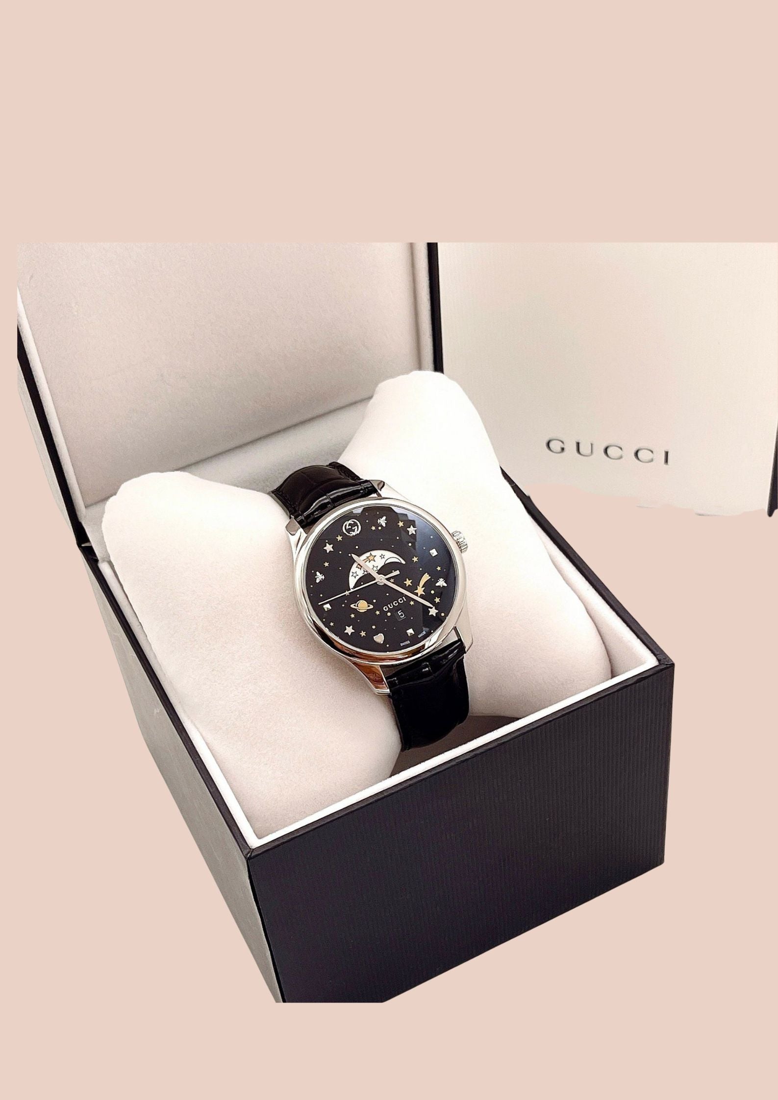 Gucci G Timeless Black Moonphase Watch