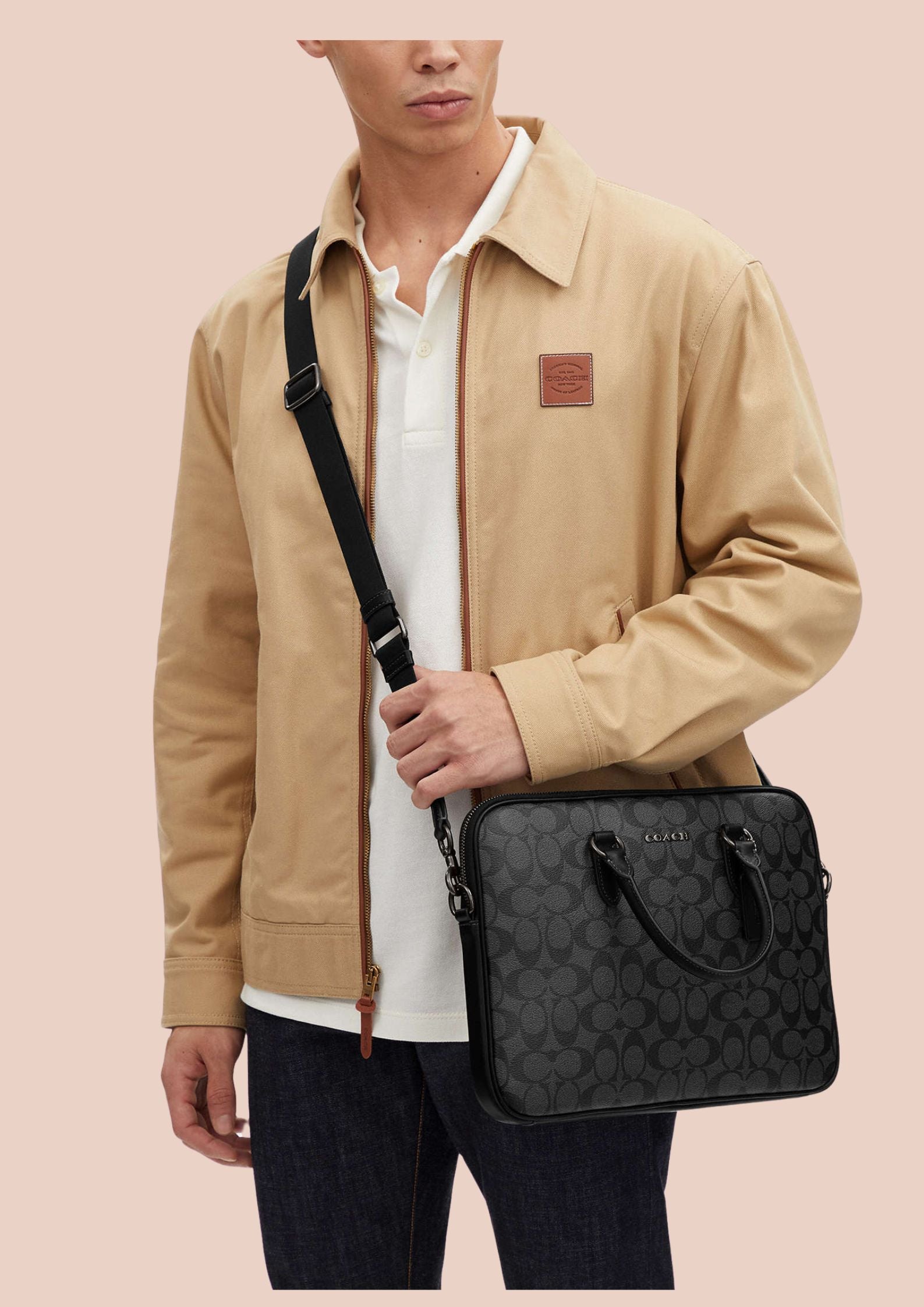 Coach Liam Compact Brief in Signature Canvas