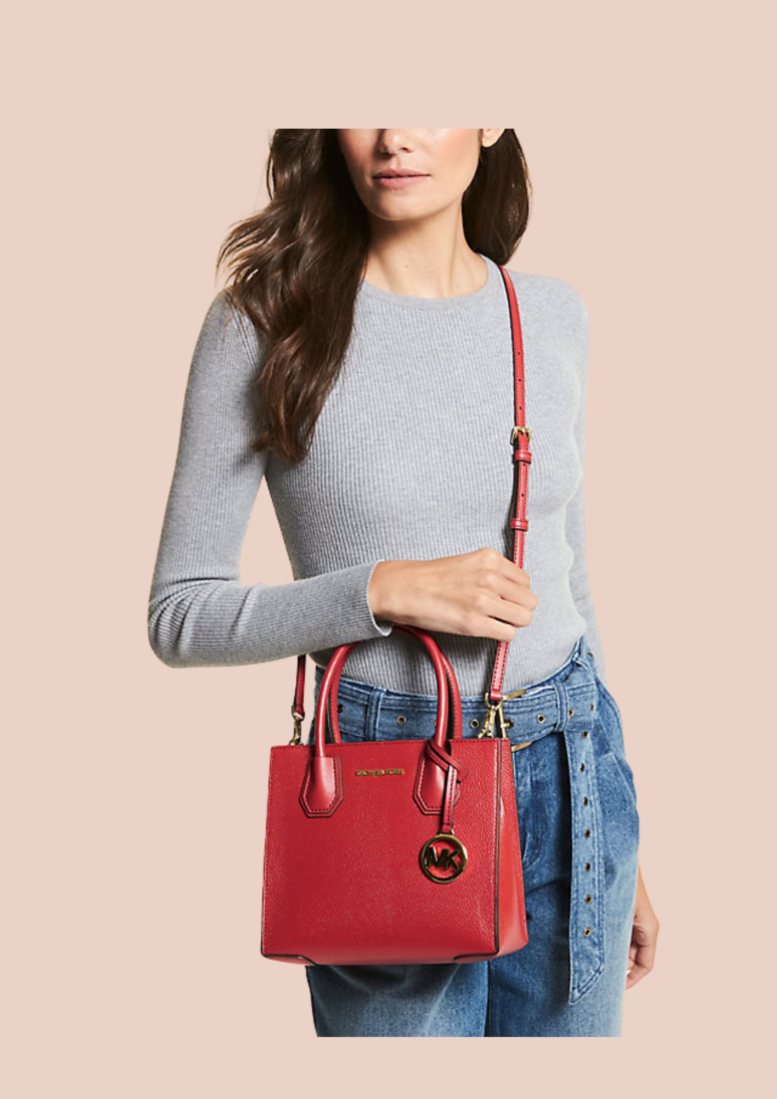 Michael Kors Mercer Medium Pebbled Leather Crossbody Bag