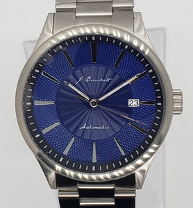 J. Brackett Navigli Bracelet Watch w/Date - Silver/Blue