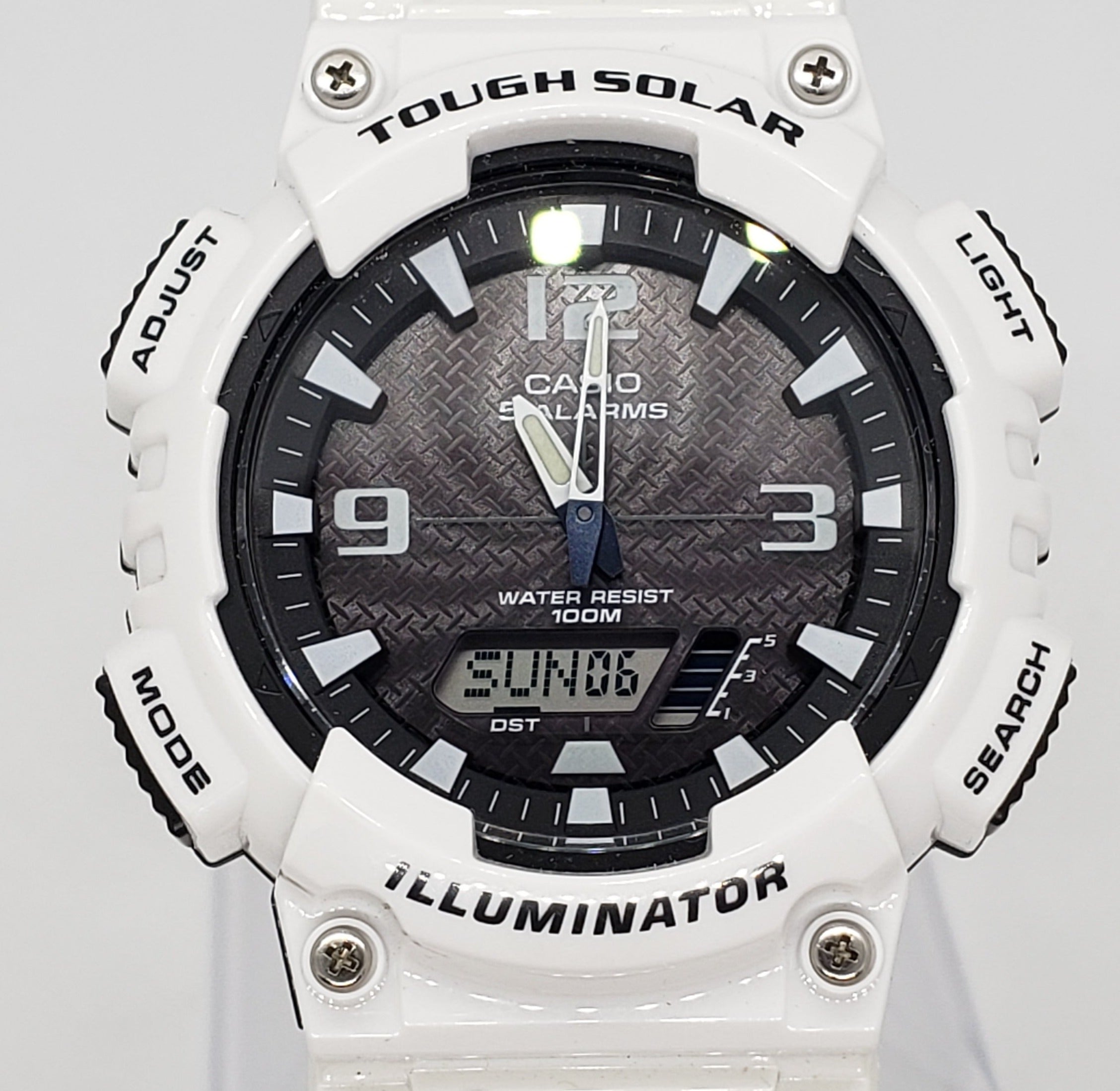 Men's White Casio Tough Solar Power Sports Watch