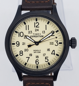 Timex Expedition Indiglo Leather Band Unisex Watch